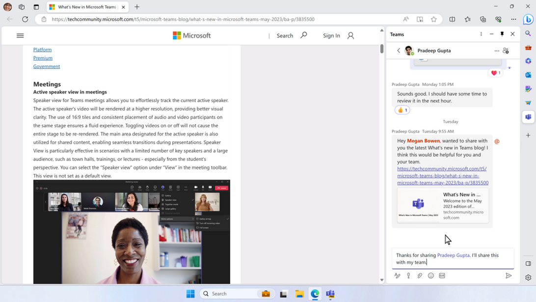 Microsoft Teams chat in SharePoint sites
