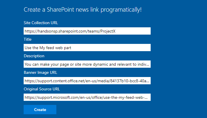 SharePoint news link webpart