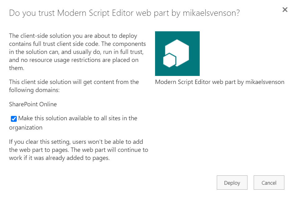 Install modern script editor on SharePoint