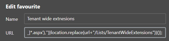 SharePoint tenant wide extensions list