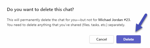 Delete a chat in Microsoft Teams