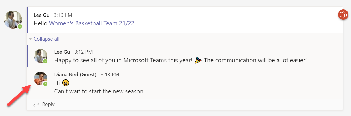 Microsoft Teams guest user profile picture
