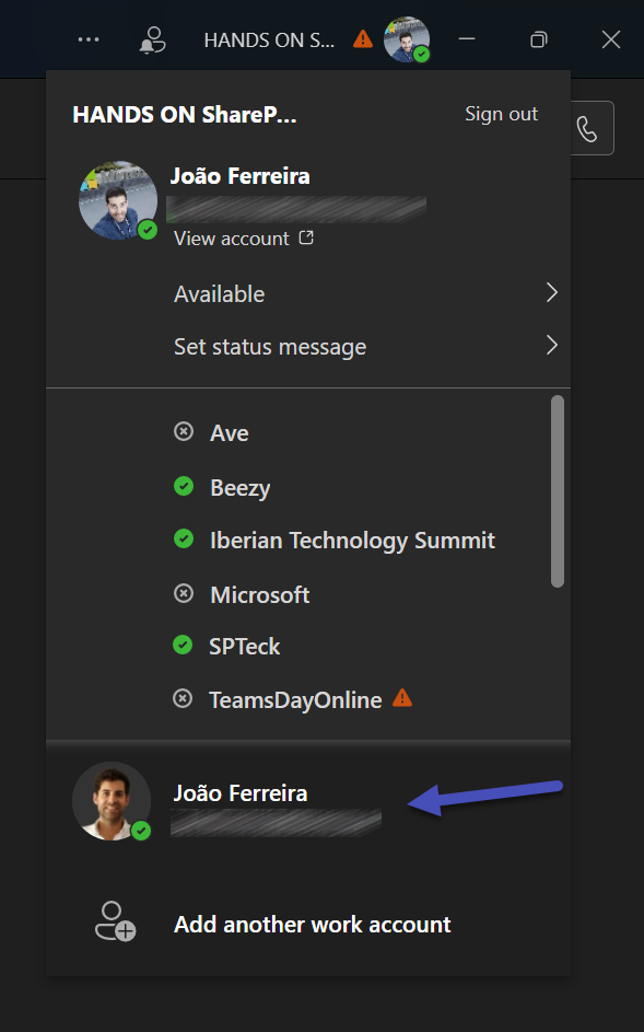 Multiple accounts new Microsoft Teams