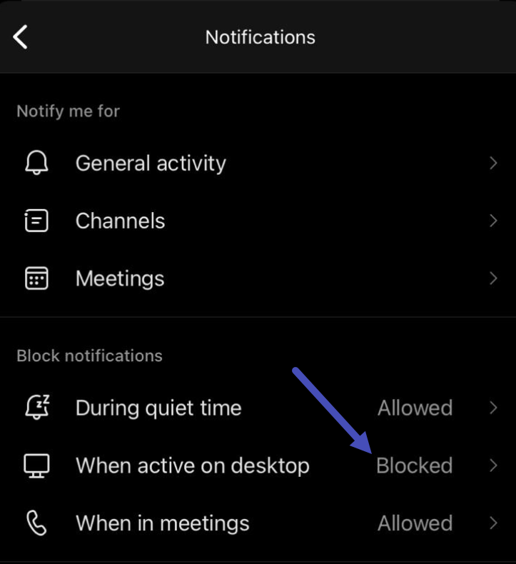 Prevent being flooded by mobile Microsoft Teams notifications