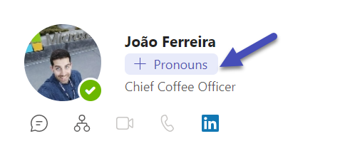Microsoft Teams Profile Card Pronouns