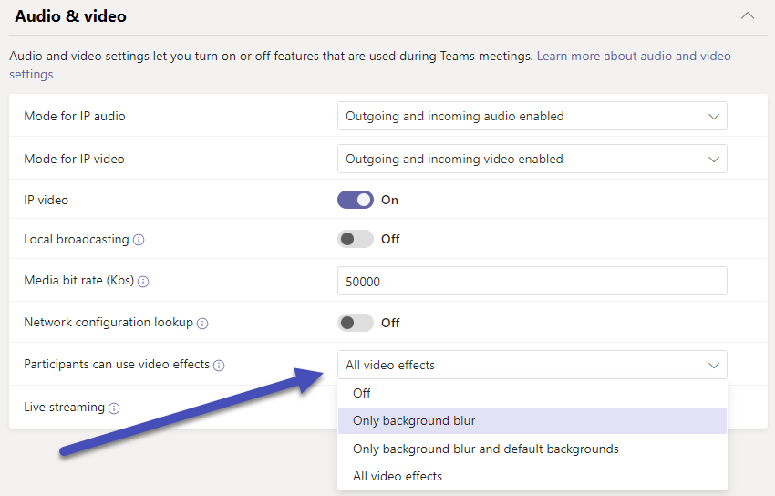 Restrict the use of custom background images in Microsoft Teams