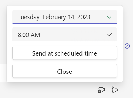 Scheduling chat messages using Microsoft Teams