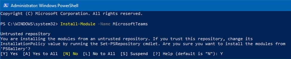 How to install PowerShell for Microsoft Teams