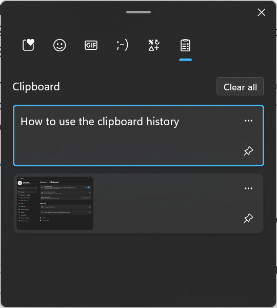 Windows 11 clipboard